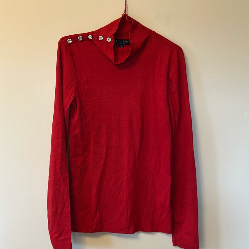 J. Crew 100 % cotton dressy red turtleneck size s in like new condition